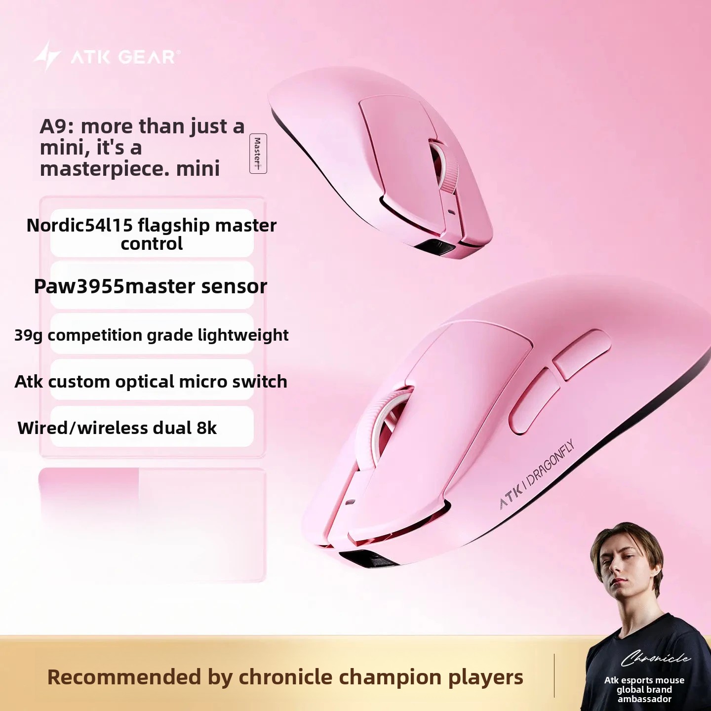 Ultimate Esports Gaming - ATK Dragonfly A9 MINI Ultimate Gaming-Maus