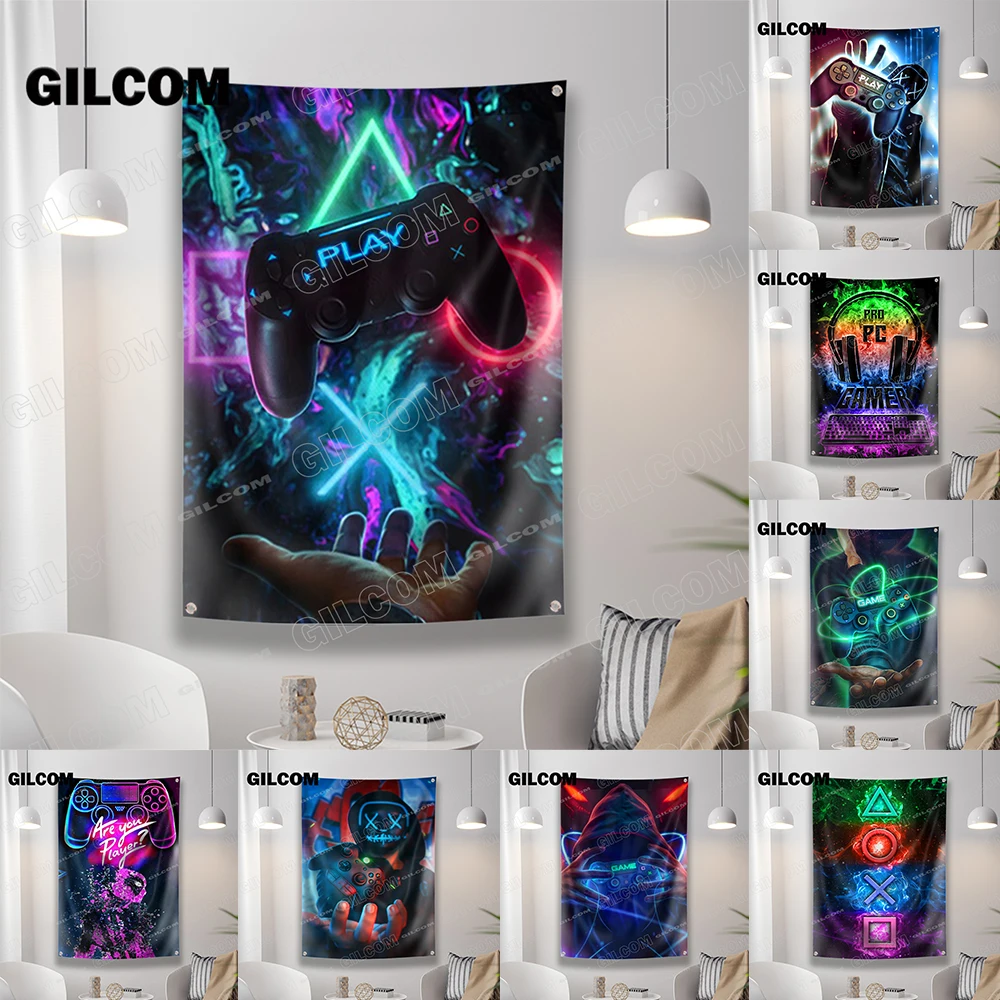 Esports Gaming Poster - Gaming Room Flag Cool Punk Style