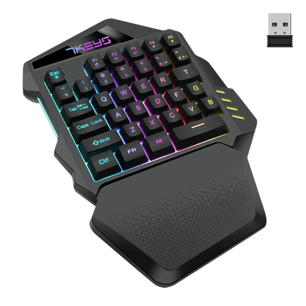 Esports Gaming Uk - Einhand-Gaming-Tastatur, 2,4 G kabelloses Laden, Modell