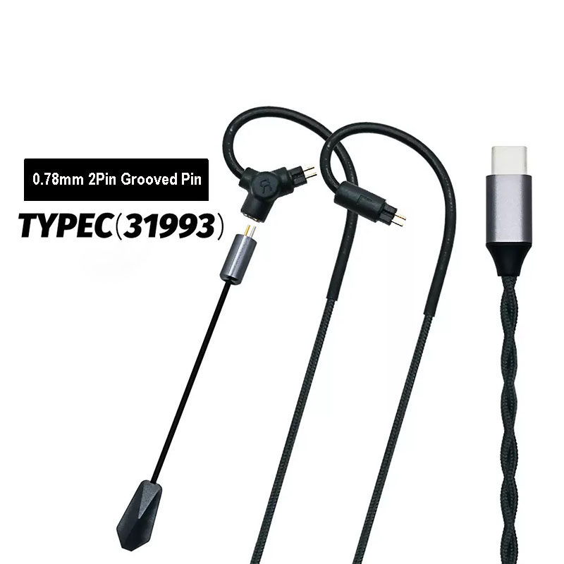 Esports Gamer - 0,78 QDC MMCX Gaming-Kopfhörerkabel 3,5mm Typ-C