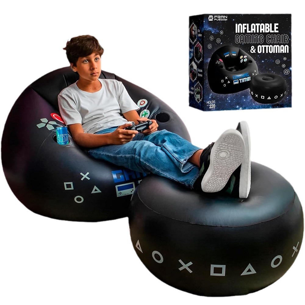 Esports Gamer - Kreativer E-Sport-Gaming-Stuhl mit Getränkehalter und Seitentaschen,