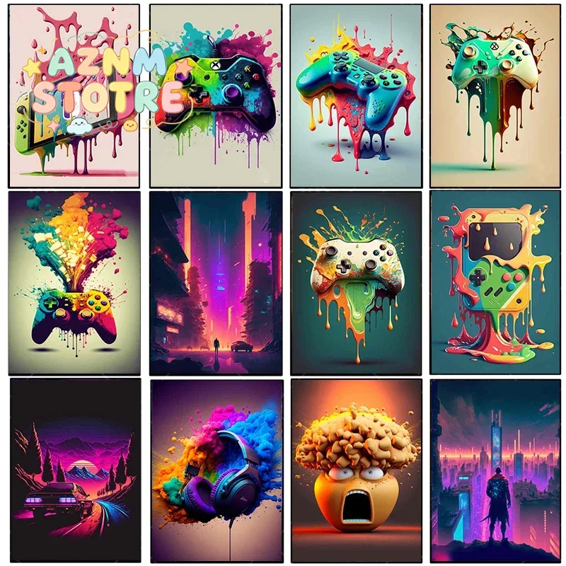 Vintage Leinwandbild: Farbenfr – Esports Gaming Poster Bewertung und Preis