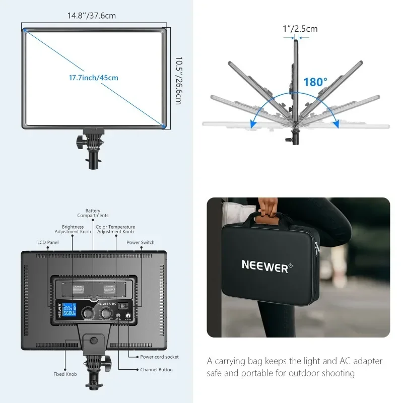 NL288 LED-Videoleuchte mit 2,4 – Led Light Panel Stream Bewertung und Preis