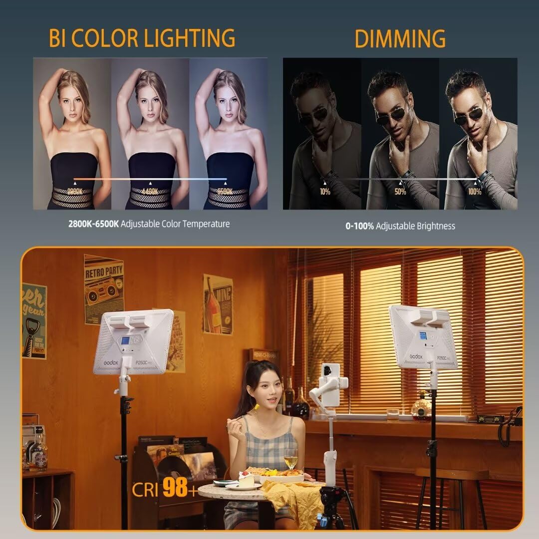 Godox P260C Pro LED-Videoleuch – Led Light Panel Stream Bewertung und Preis