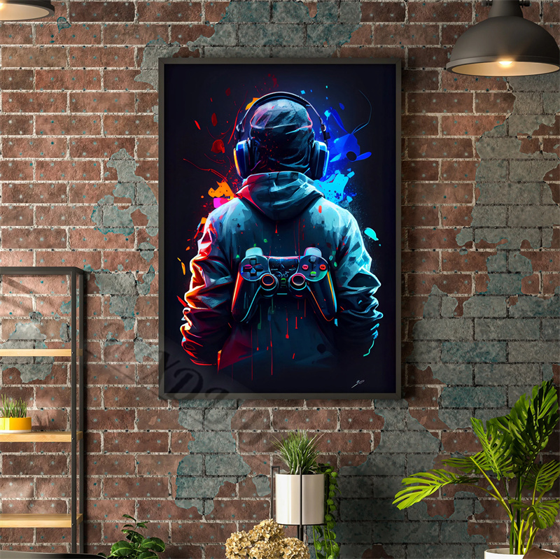 80er Jahre Buntes Punk Neon Ga – Esports Gaming Poster Bewertung und Preis