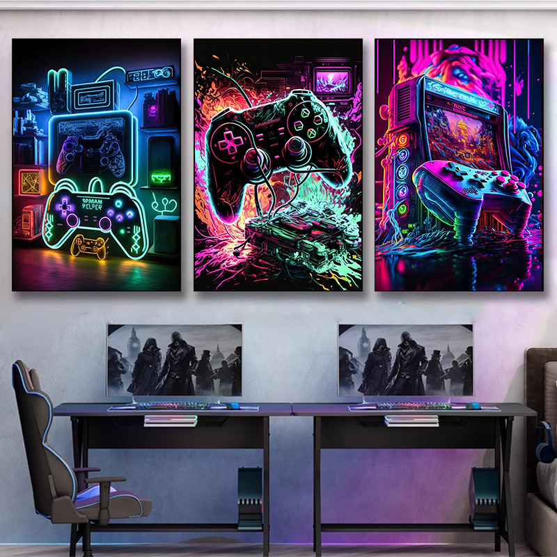 Neon Pop Cooles Gaming-Wandkun – Esports Gaming Poster Bewertung und Preis
